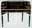 22222486: black hand painted desk with landscape pattern